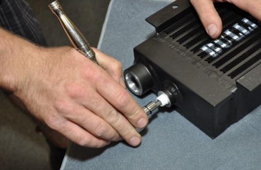 Install the Brass Plug on the BulletProof Oil Cooler