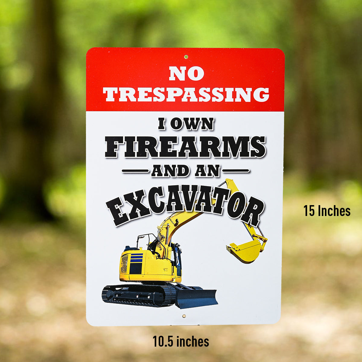 No Trespassing Sign - Excavator