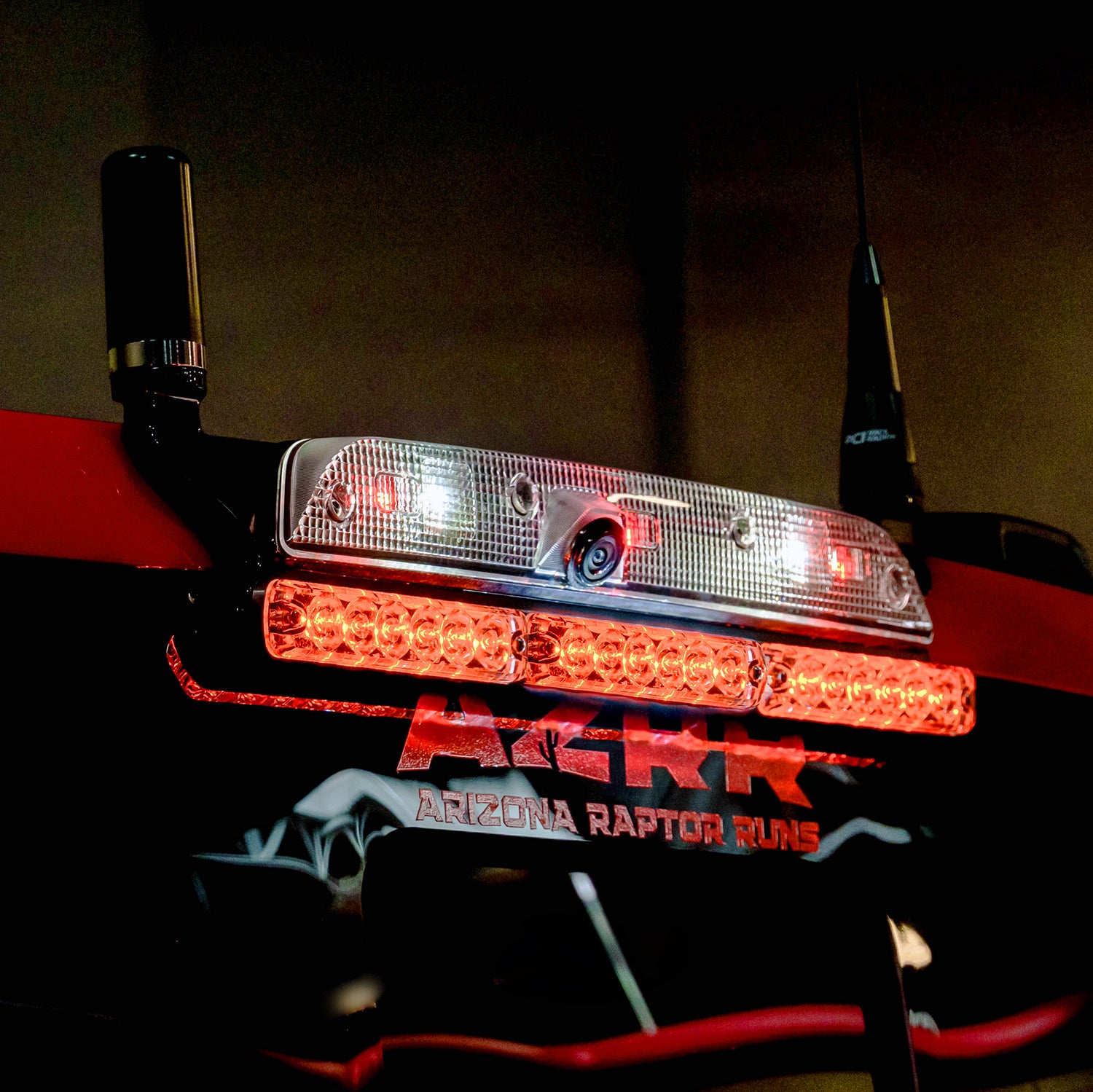 Third Brake Light DUAL Antenna Mount - 2019-2025 Ford Ranger - With Tomar LED Lights