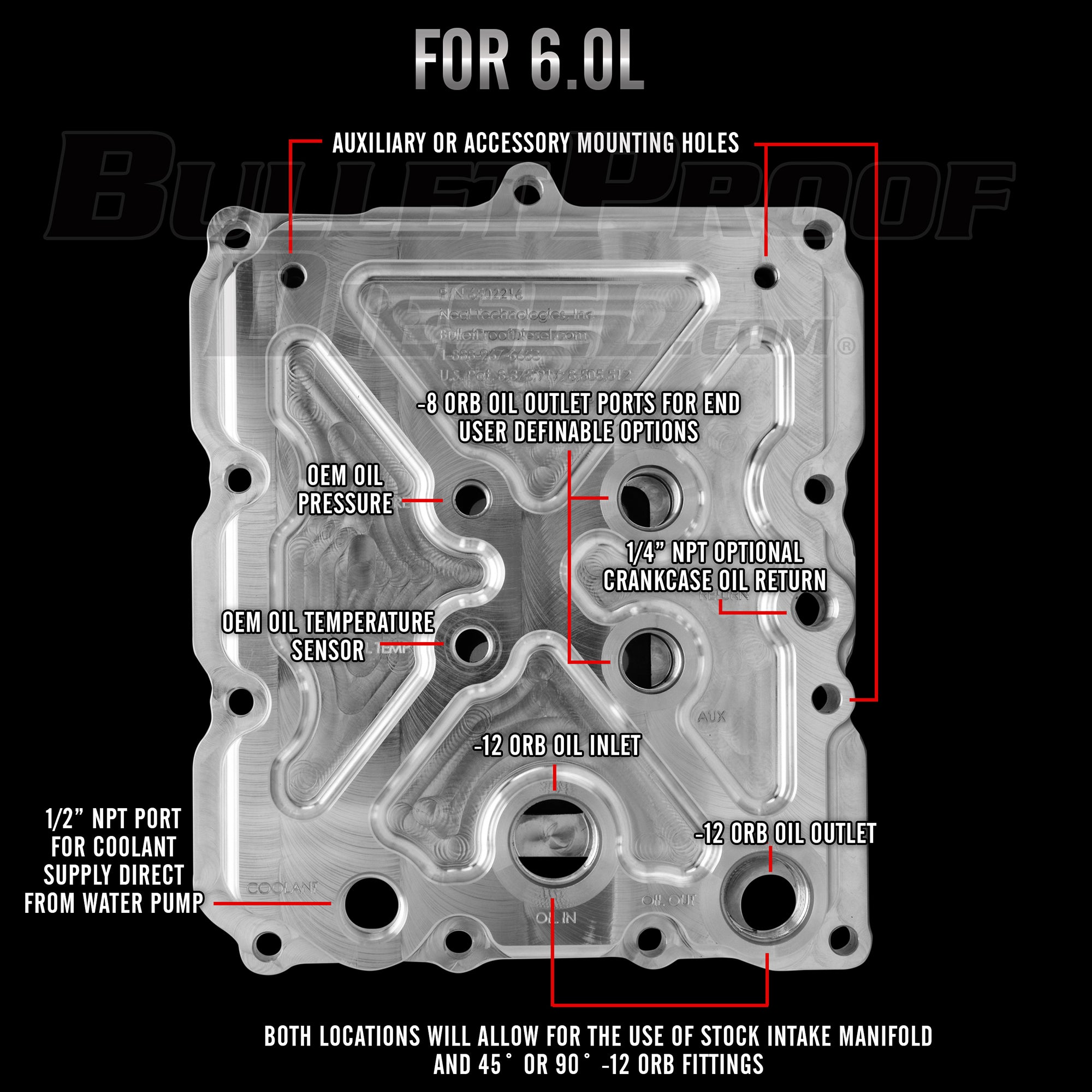 Bullet Proof Diesel 6.0L Oil Cooler Delete Adapter