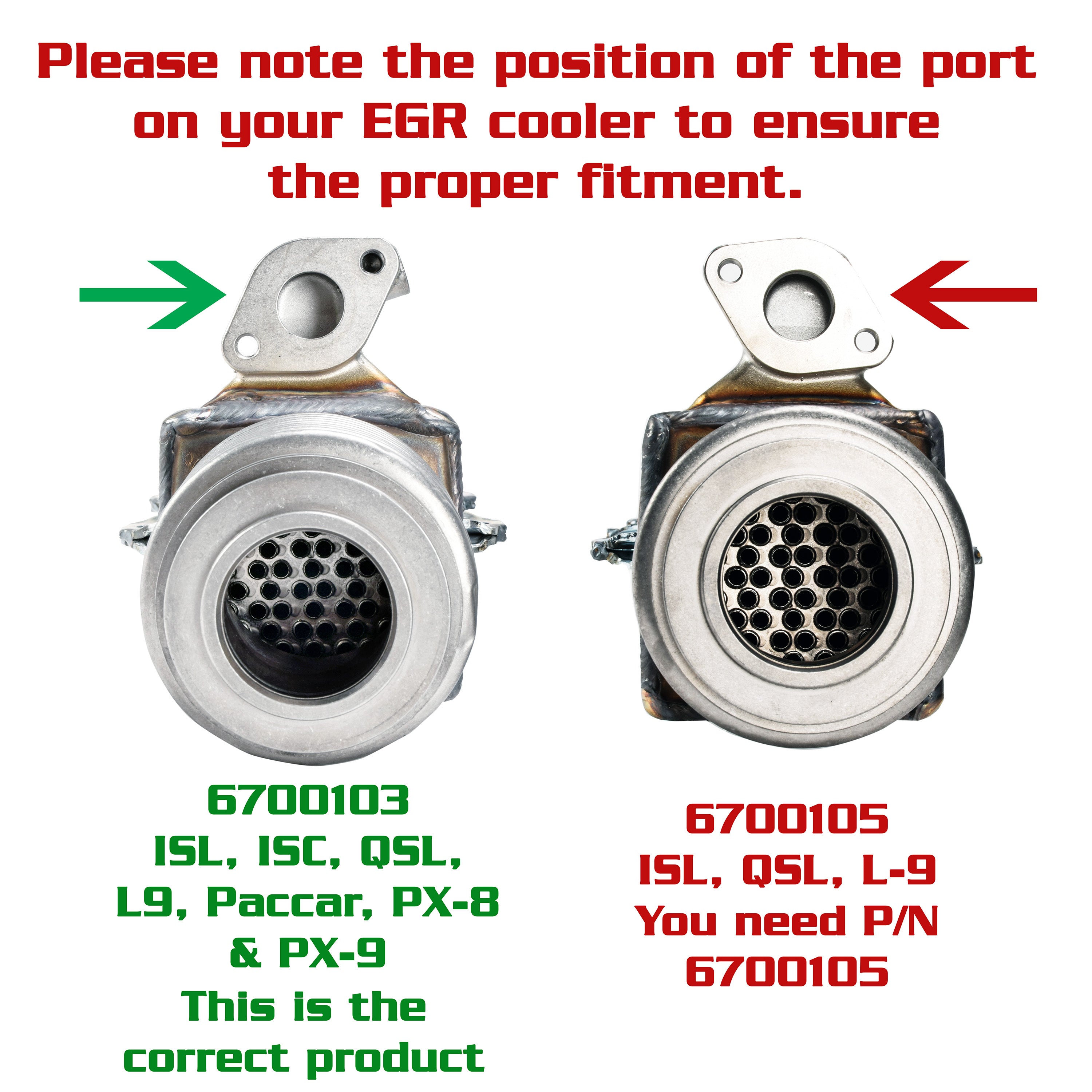 BulletProof EGR Cooler, Cummins Vertical (New Style) - ISL, ISC, QSL & L9 / Paccar PX-8 & PX-9