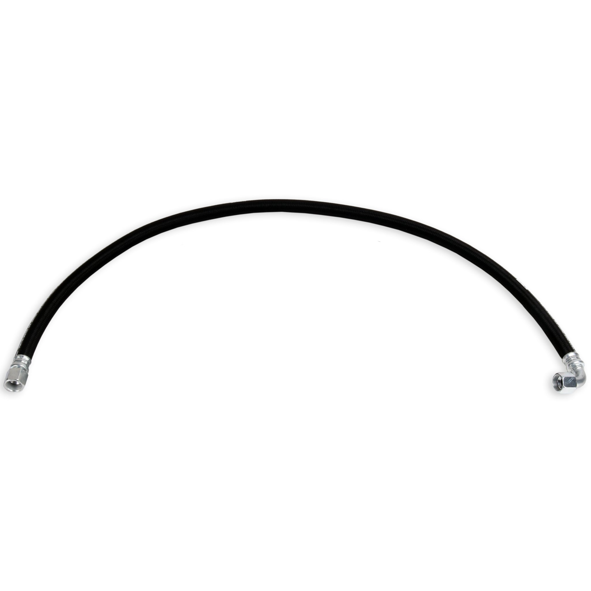Hose, 56 Inch, Crimped On Steel Fittings, 90° to Straight