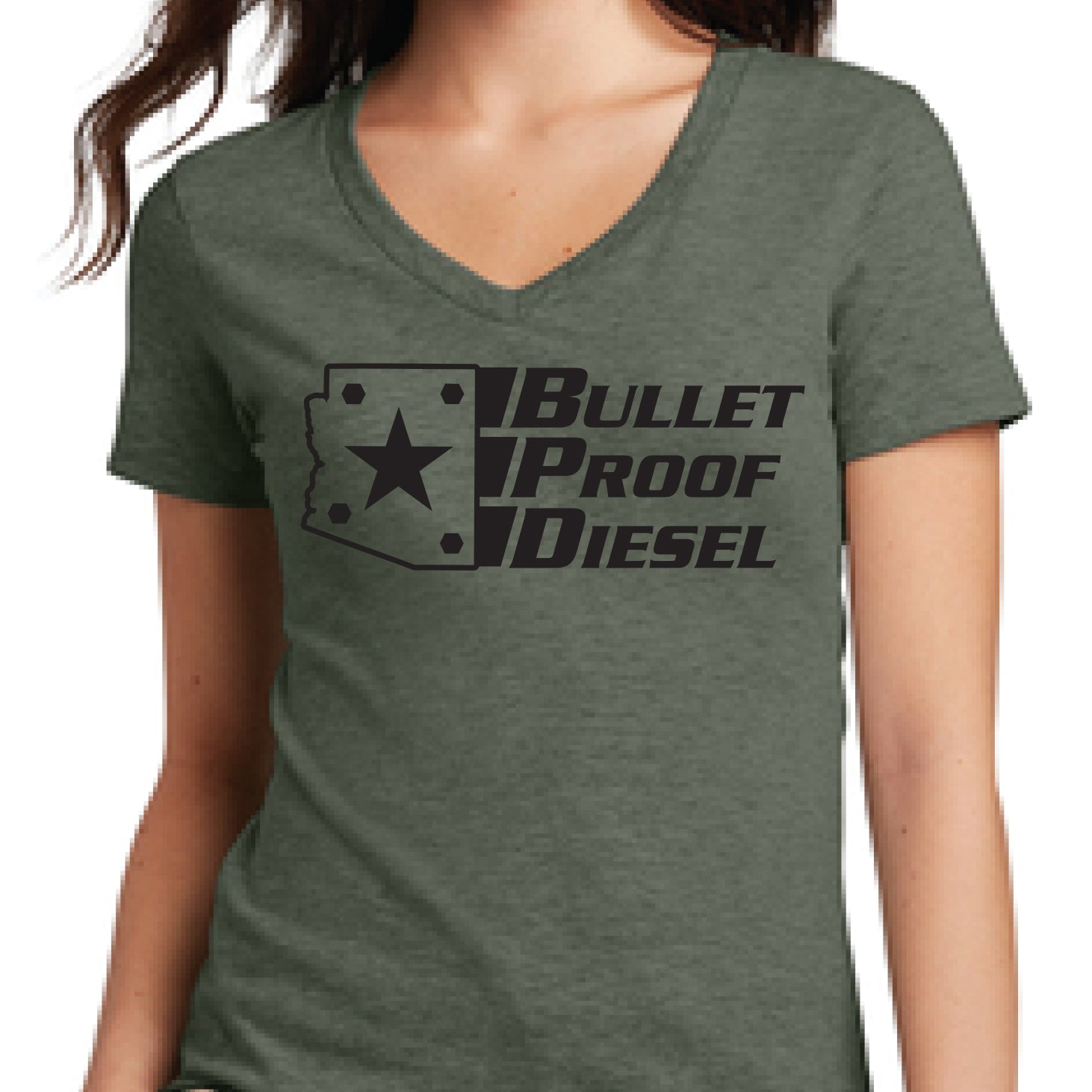 BulletProof State Line Womens V-Neck T-Shirt