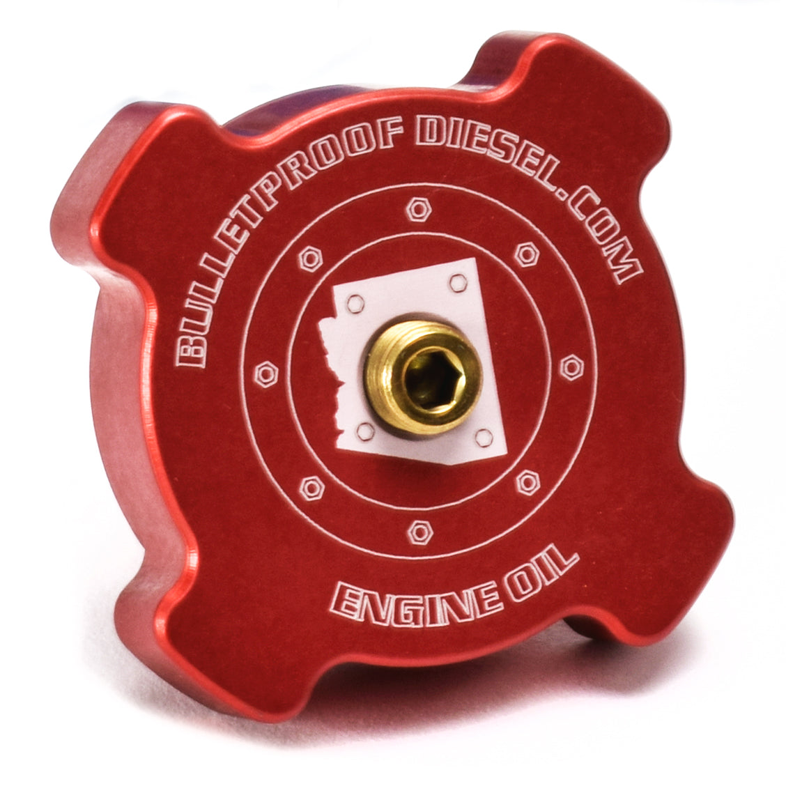2008, 2009. 2010 Threaded MPT Port, Upgraded Red Billet - Engine Oil Fill Cap -Oil Filler Caps - Ford 6.4L - Power Stroke Diesel