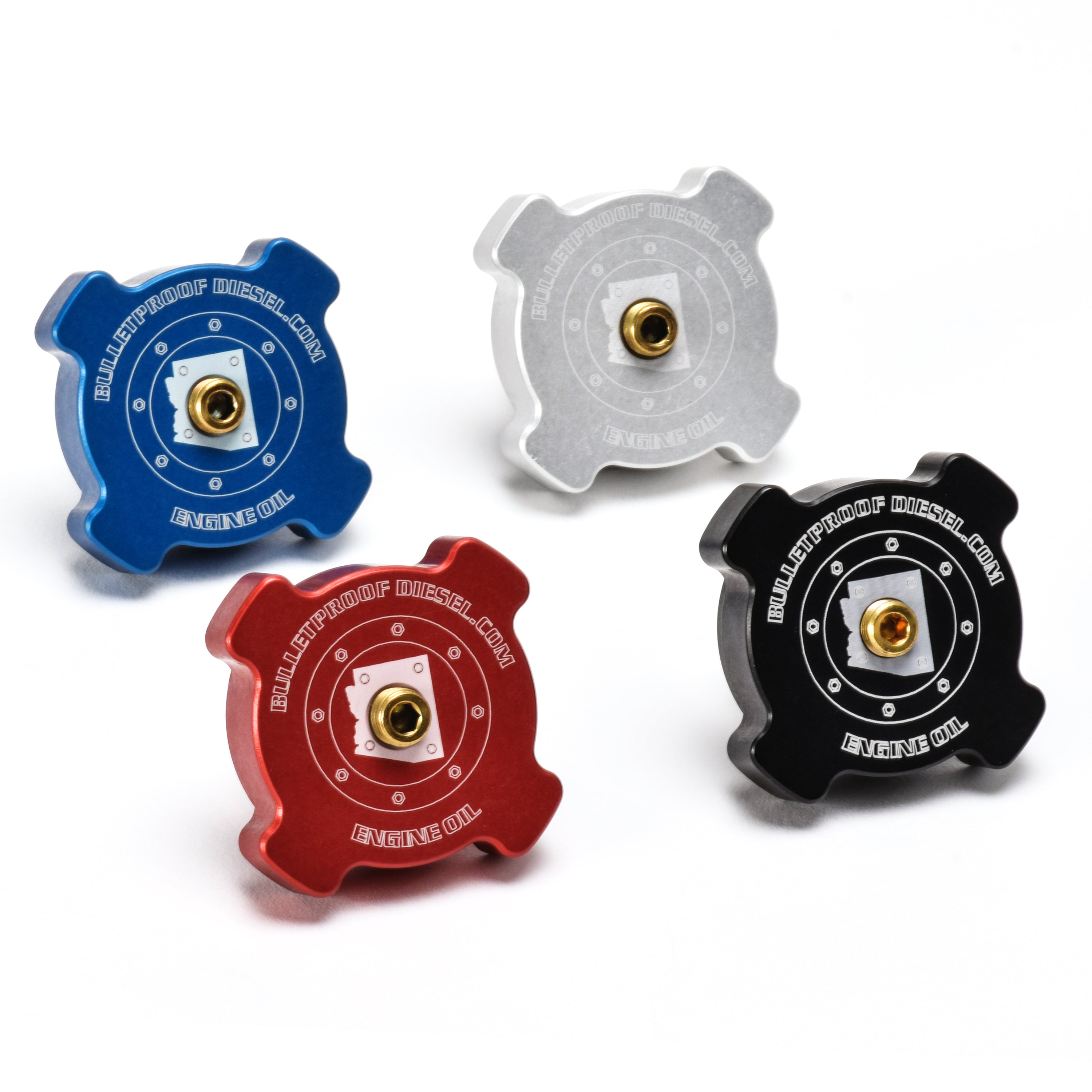 Threaded MPT Port, Upgraded Red, blue, black, clear, natural Billet - Engine Oil Fill Cap -Oil Filler Caps - Ford 6.0L - Power Stroke Diesel