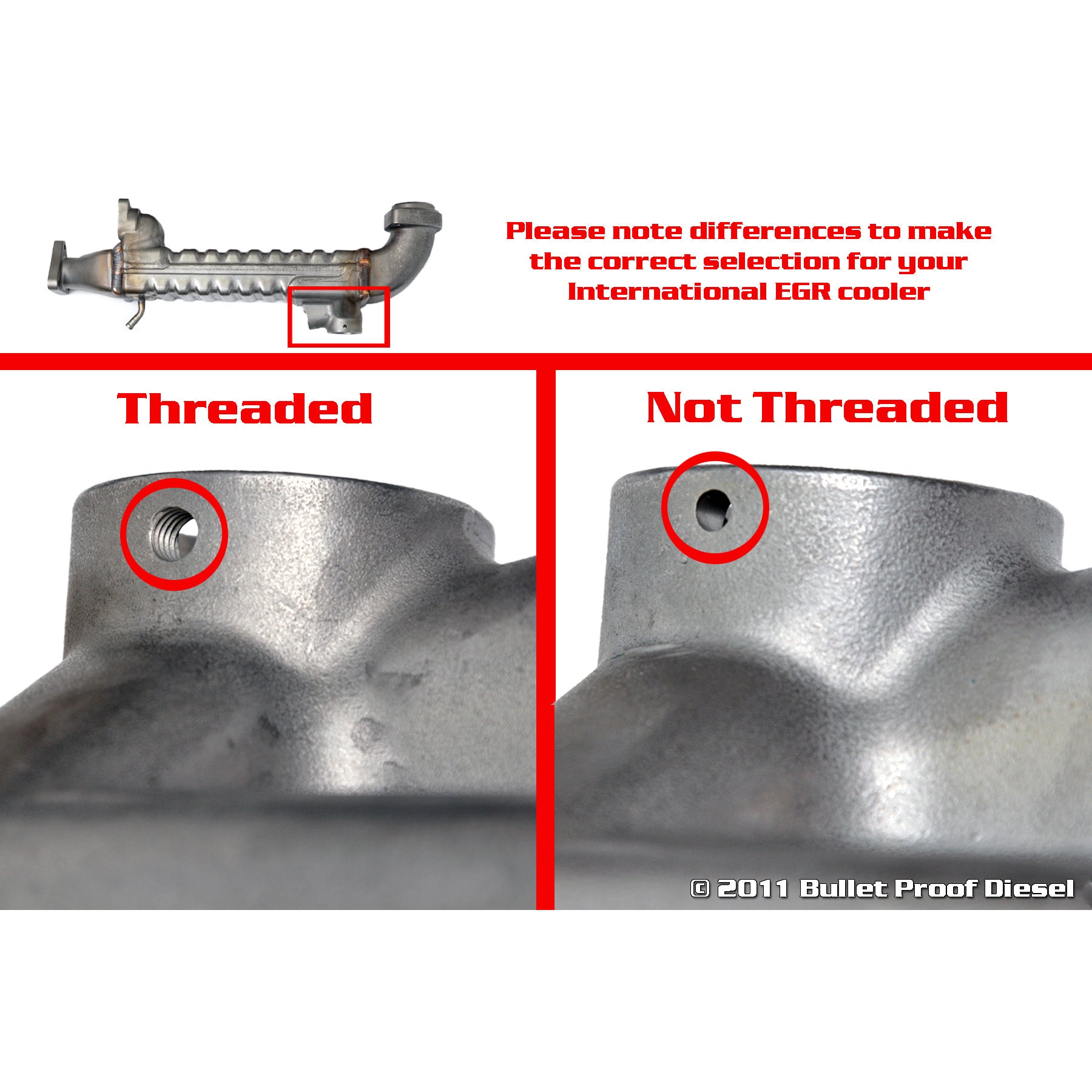 BulletProof EGR Cooler, Upgraded, International DT466, DT570 and HT570, 21-inch Length
