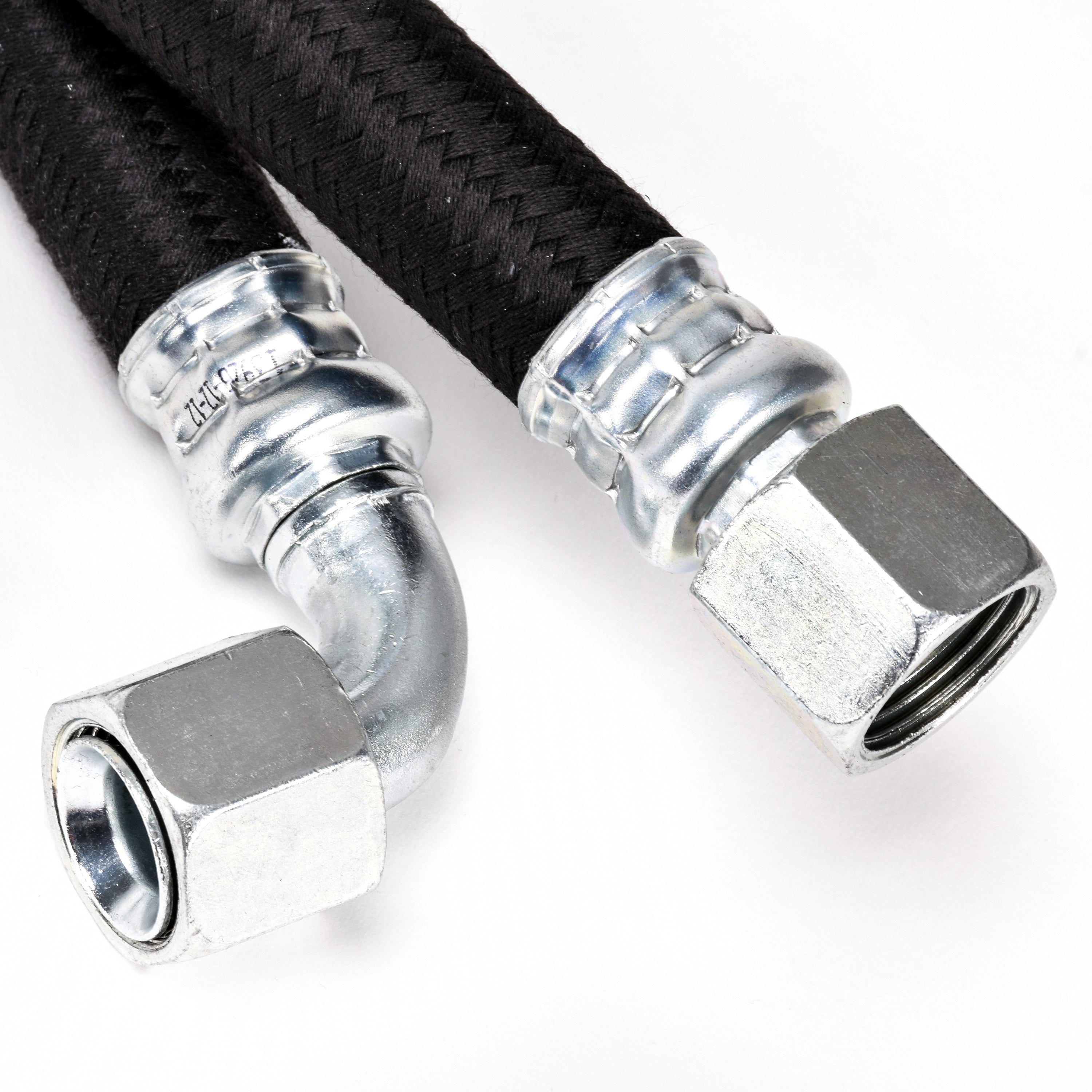 Hose, 48 Inch, Crimped On Steel Fittings, 90 to Straight