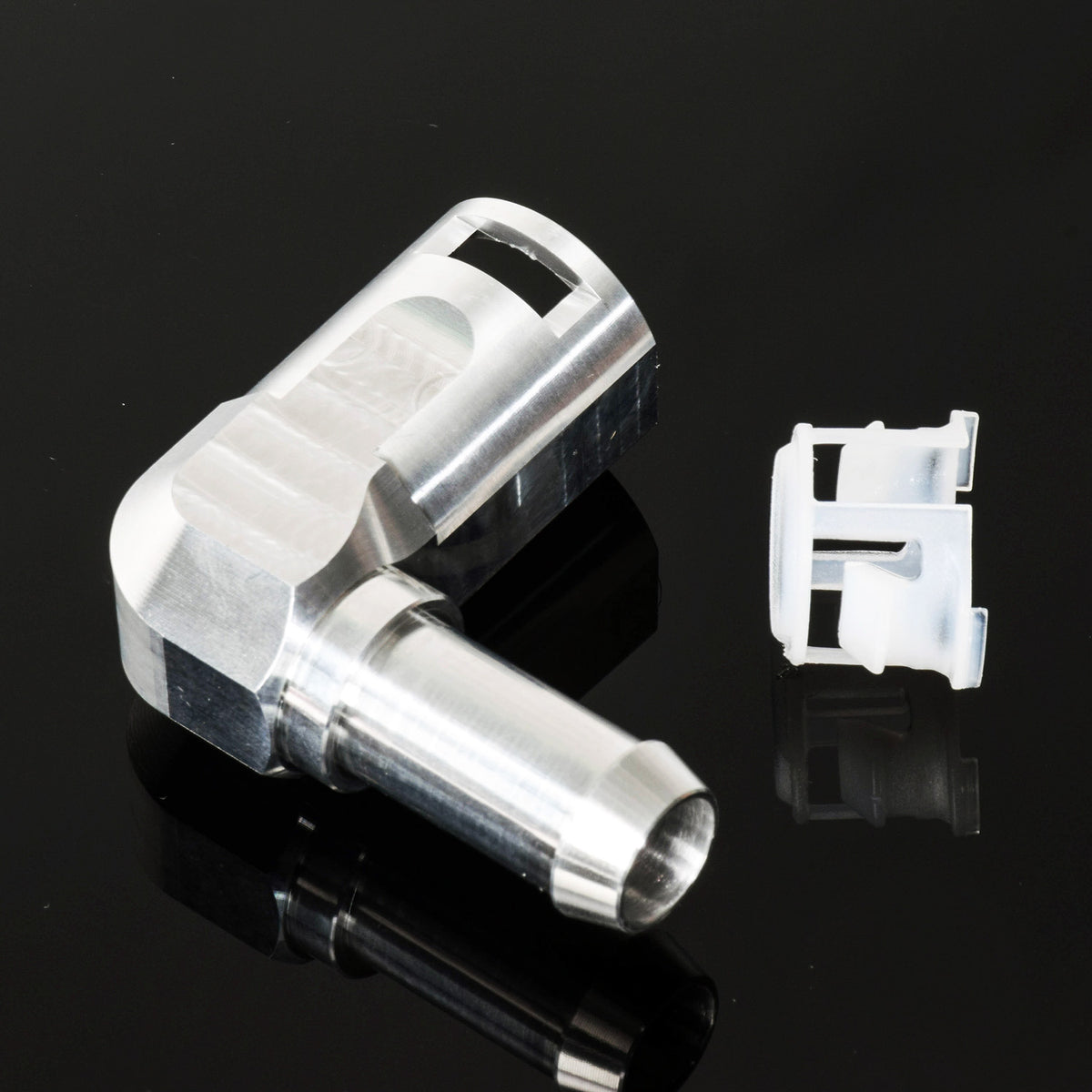 Tower Radiator Connector Ram 6.7L Cummins, Billet Aluminum Upper Heater Hose Connector