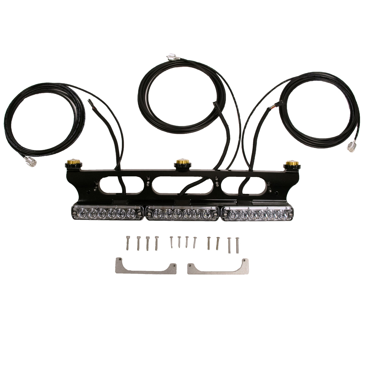 Third Brake Light TRIPLE Antenna Mount - 2015-2026 Ford F150 - With Tomar LED Lights