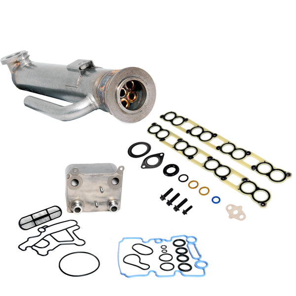 Semi BulletProof Package: Complete 6.0L EGR and Oil Cooler Package, Round Style EGR Cooler