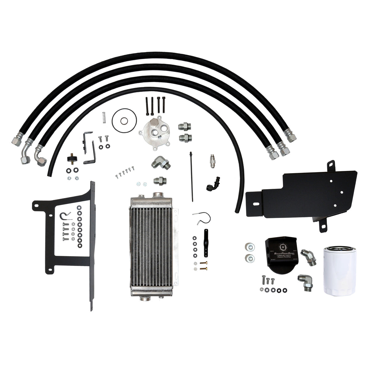 BulletProof Oil Cooler System, Air-Cooled Supplemental Kit, 2008-2010 F-Series 6.4L Diesel