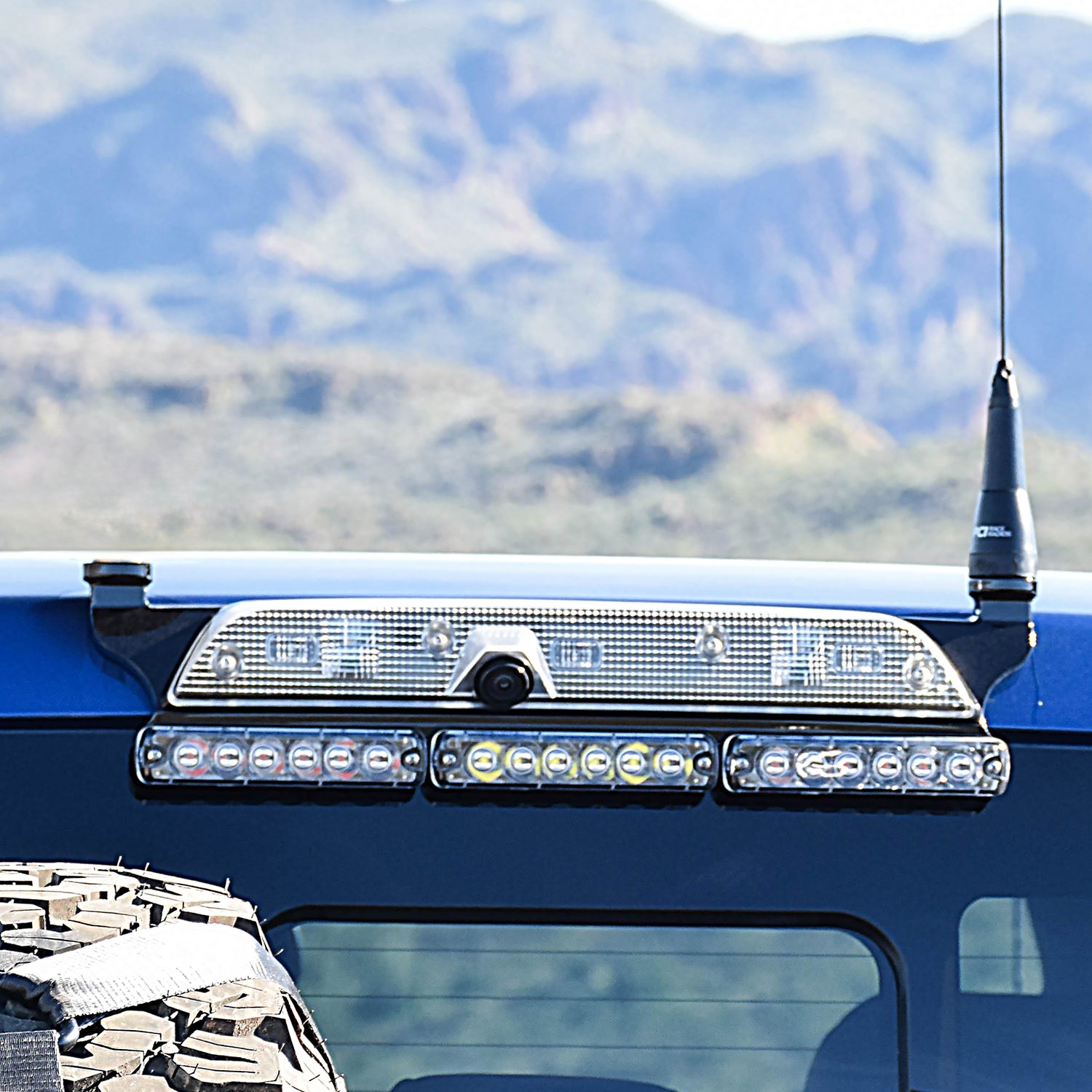 Third Brake Light DUAL Antenna Mount - 2019-2024 Ford Ranger - With Tomar LED Lights