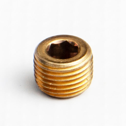 1/4" NPT Hex Socket Plug - Brass Plug