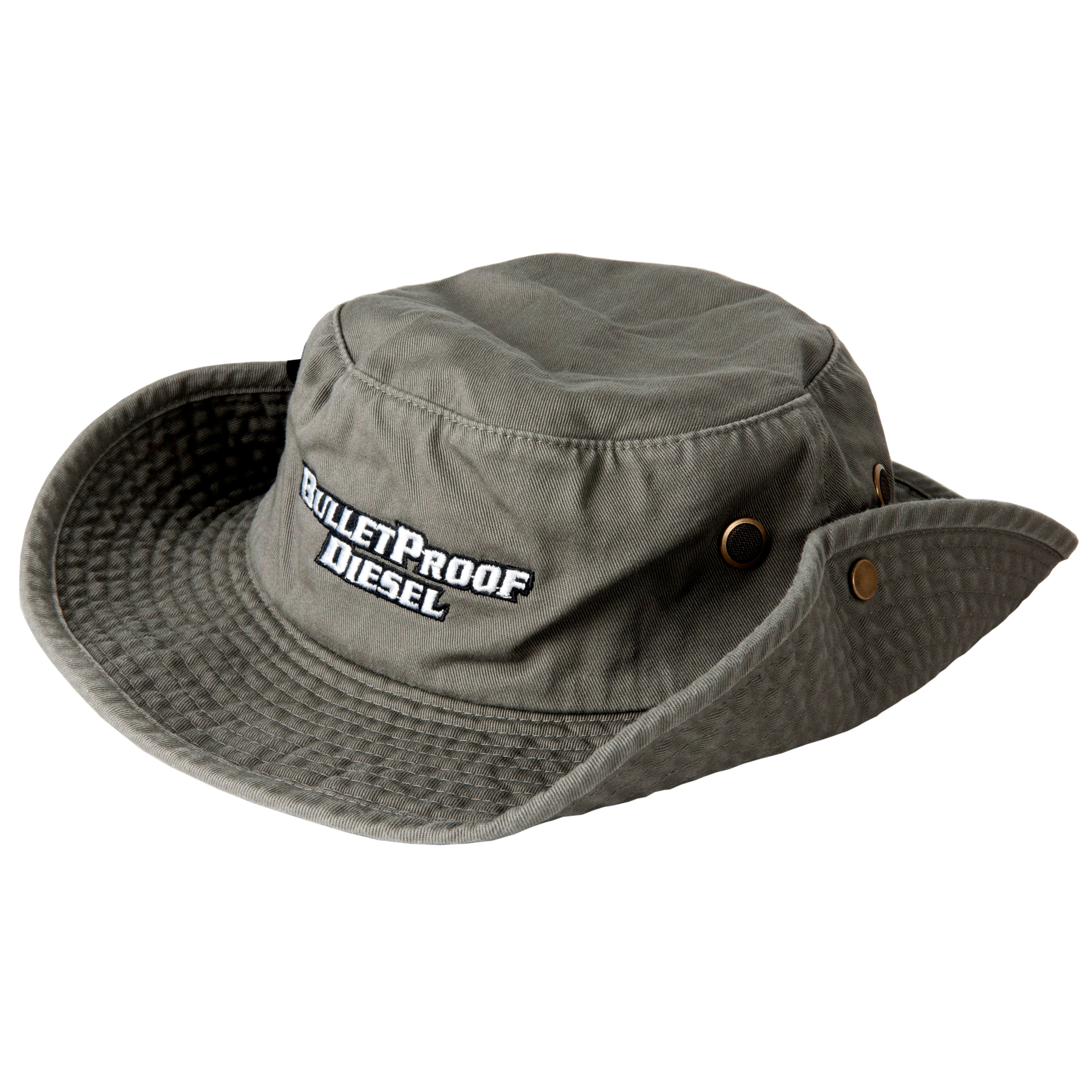 100% Cotton Army Green Boonie Safari Fishing Jungle Bucket Hat with adjustable drawstring cord. 100% Cotton